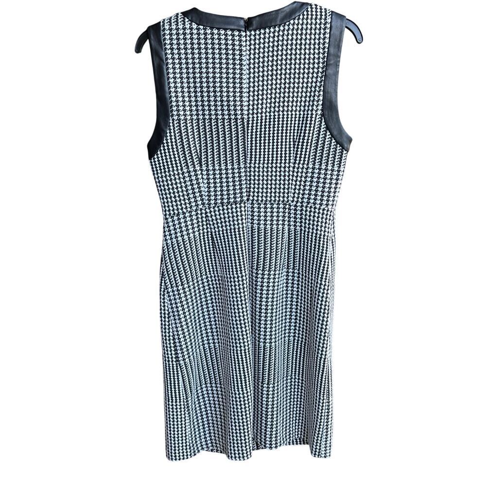 DKNY Black White Sleeveless houndstooth sheath dress elevated elegant NWT SZ 10 - Picture 4 of 5